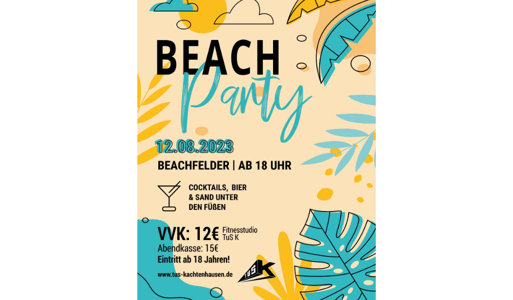 Beach-Party am 12. August